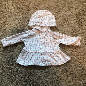 Carter's baby girl patterned peplum jacket w/ hood